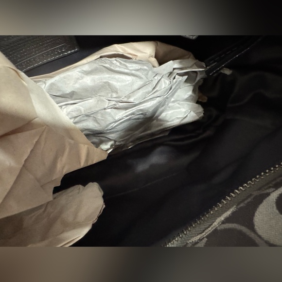 Coach Gray Signature Tote Bag Womens Purse - Picture 8 of 9